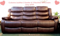 Cheap Leather 3 Seater & 2 Leather recliners £999