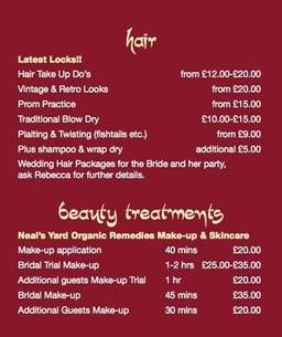 Hair Price List