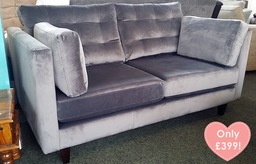 Brixton Retro Style Grey Sofa only £359