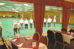 Ryedale Indoor Bowls Club viewed from restaurant