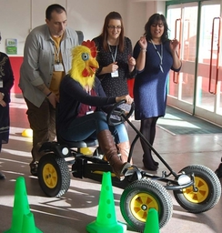 Chick on Pedal Kart!