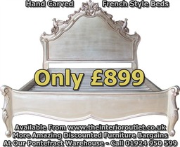 Versailles Silver Carved Bed - Only £899