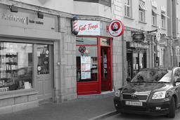 Fat Tony's Barber Shop front on Middle Street