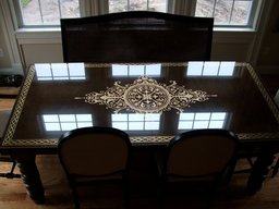 Gold leafed glass table topper