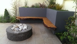 fire pit at back garden design by Aspects of Lands