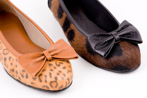 Zinnia leather animal print pretty ballerina pumps