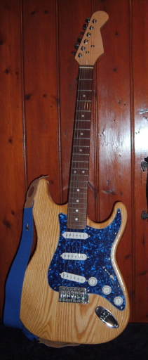 Hand-built stratocaster type guitar.