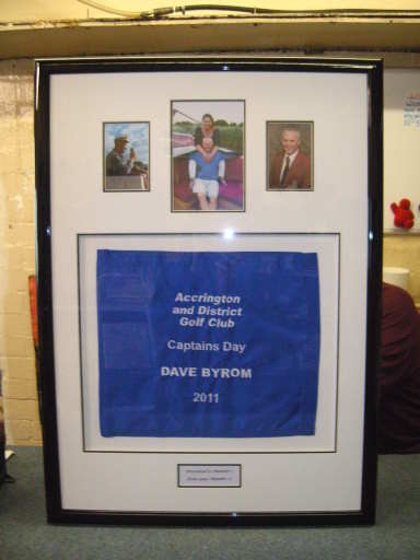 Golf flag &amp; photos framed.