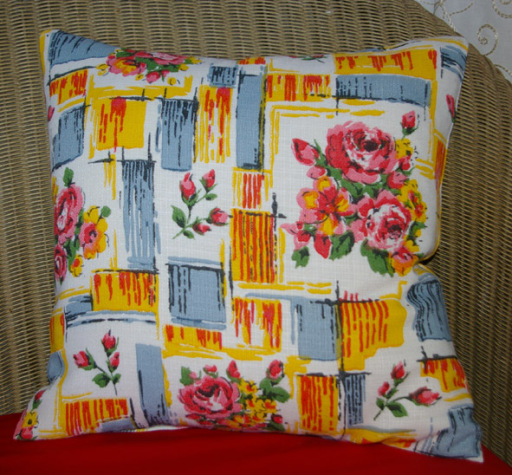 Vintage fabric cushion