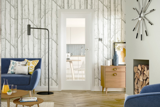 White glazed doors