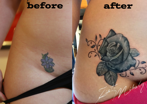 rose tattoo cover up @ Stotker Tattoo