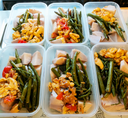 Prepped food meals, home made and tasty