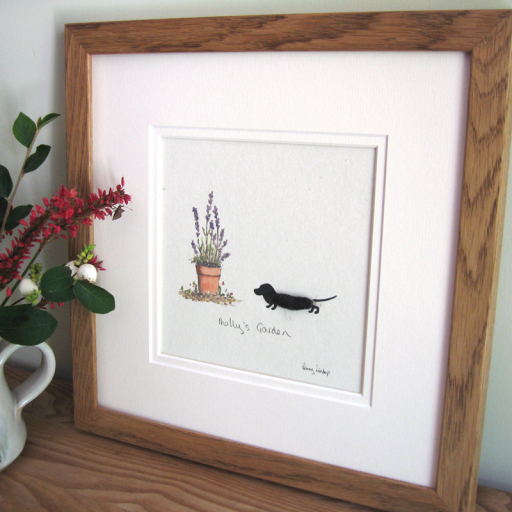 Handmade Picture of a Fluffy Dachshund - can be personalised