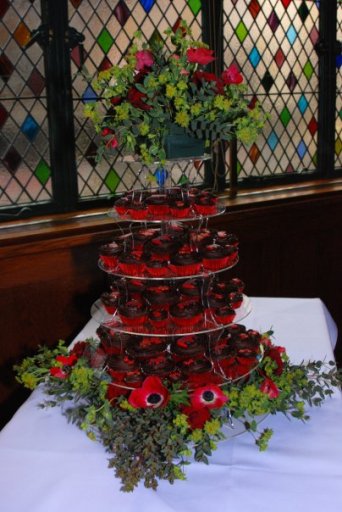 Wedding cupcake tower at The Ivy