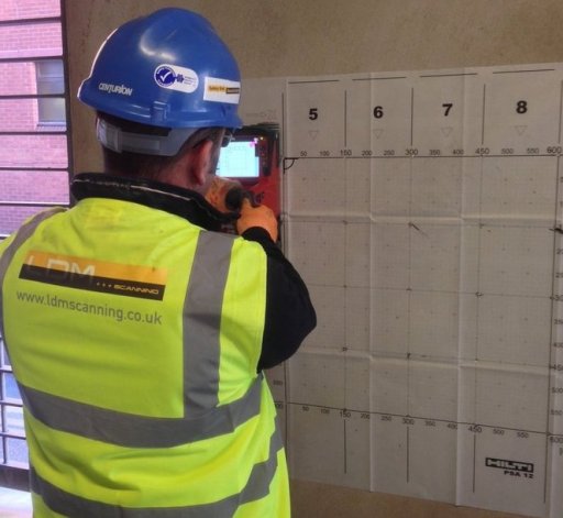 Concete scanning to wall