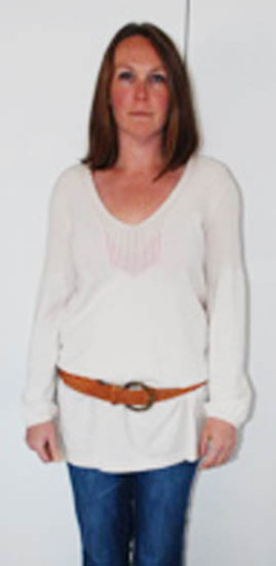 Jo's look before style makeover