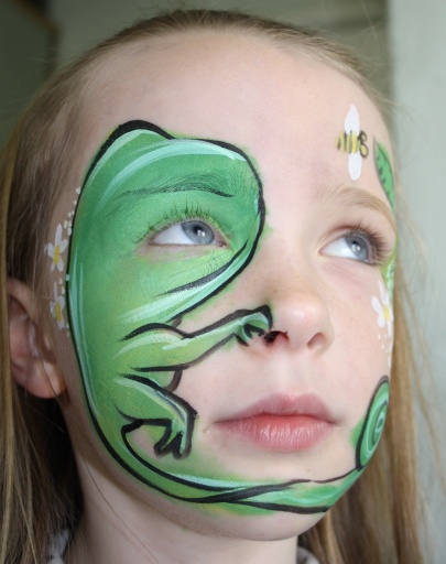 Face Paint - Chameleon Girl - CatzFaceArt