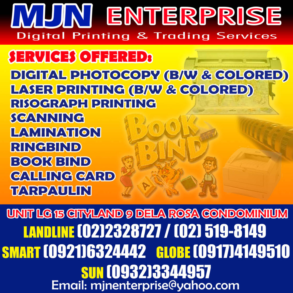 MJN ENTERPRISE DIGITAL AND RISO PRINTING MAKATI CITY, MAKATI CITY, 1230