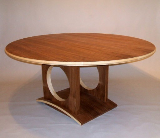 Walnut and ash dining table with extending top