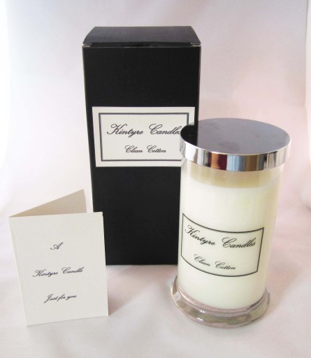 450g Scented Soy WaxCandle Jar with silver tone lid. Boxed