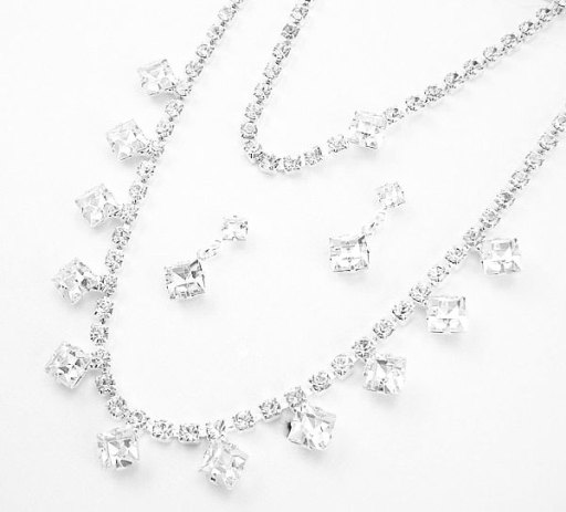 Square Diamante Jewellery Set in Swarovski Crystal