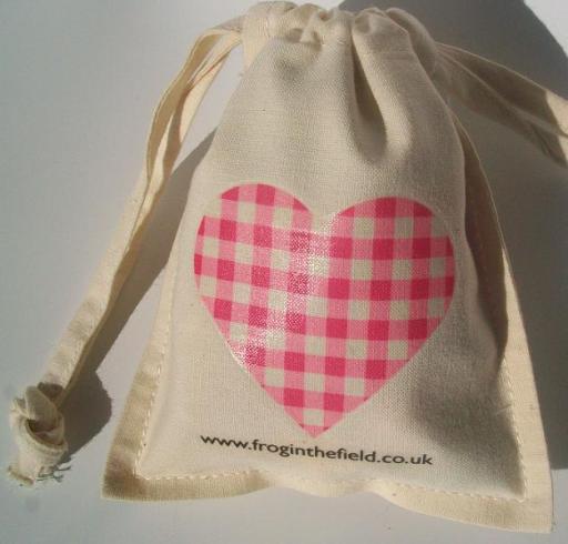 Party Bag 100% Cotton Gingham Heart