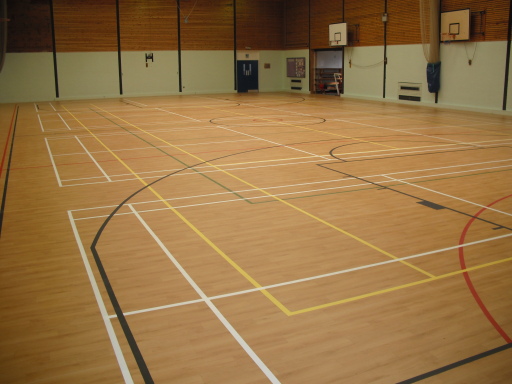 Indoor sports hall line markings