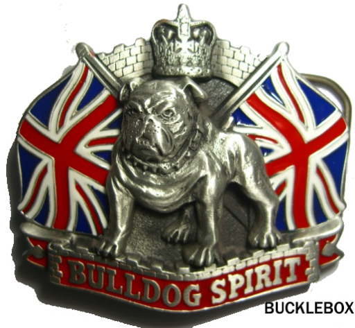 British Bulldog Spirit Belt Buckle + display stand