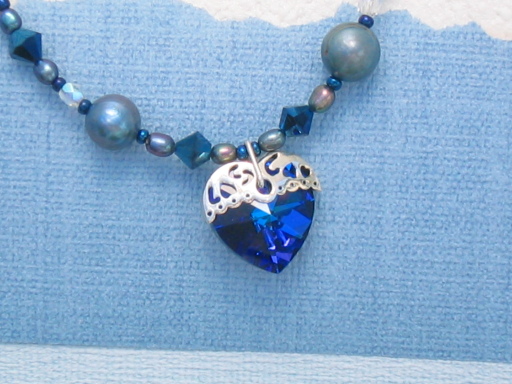 Mystic Heart Necklace - Swarovski Crystal &amp; Pearl Necklace