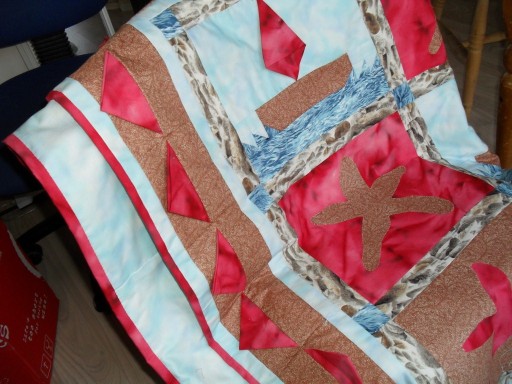 Sail boat and starfish quilt