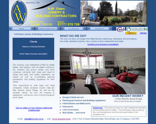 A.W. Owen, Joinery and Building Contractors, Anglesey, North Wales