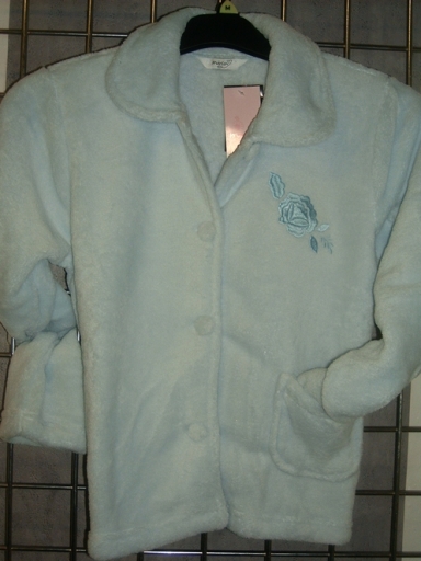 soft touch button up bed jacket