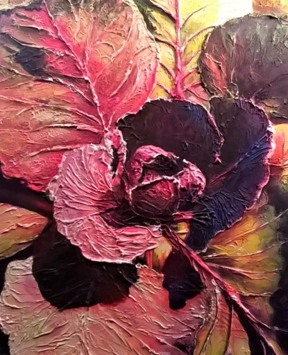 acrylic impasto cabbage