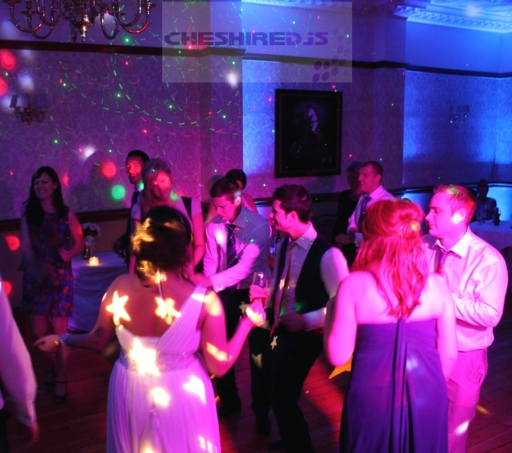 A Cheshire DJs wedding at Nunsmere Hall with blue uplighting