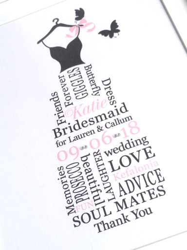 Bridal Gift Word Art Print
