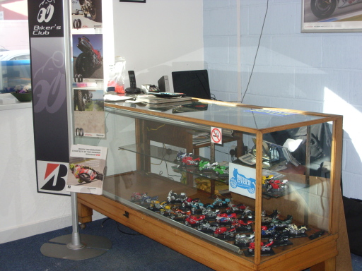 we have a large selection of motorcycle models on display in our reception