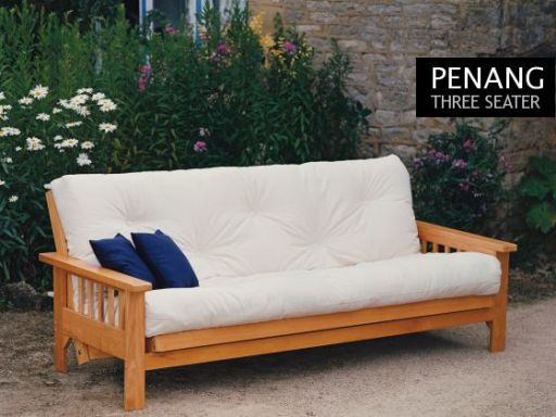 Penang 3 Seat Hardwood Futon Sofa Bed