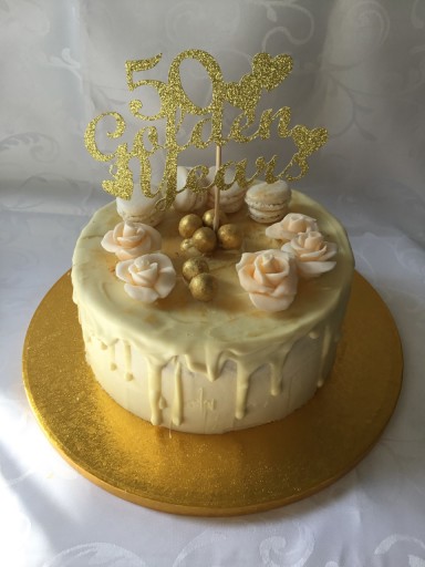Golden Wedding Anniversary cake September 2020.