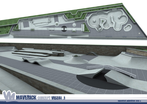 Concrete Skatepark, plaza, concept