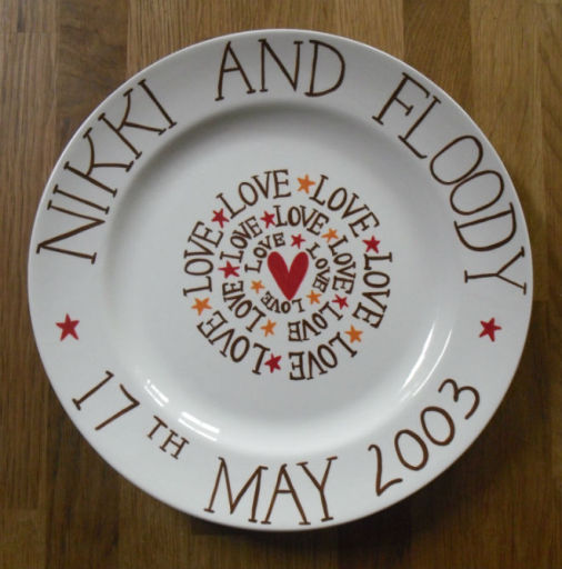 Unique, hand-painted wedding plate personalised for you
