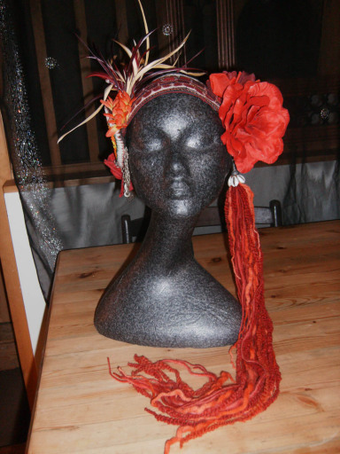 one-off red headdress