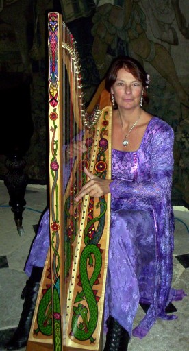 Decorated Celtic harp