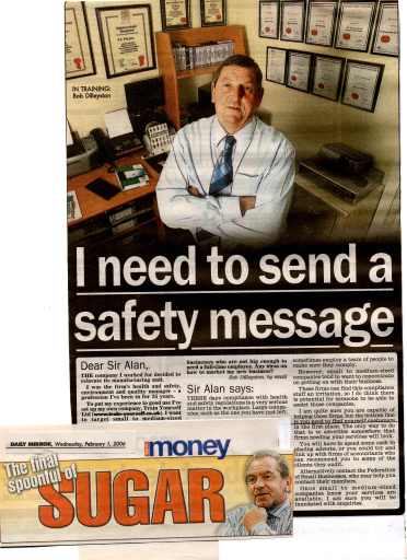 Alan Sugars Article printed in the Daily Mirror