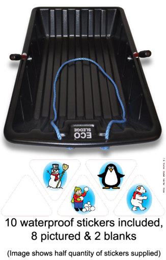 Steerable Plastic Sledge with Brakes - UK Made from Recycled Plastic