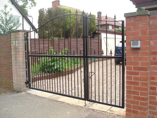Wrought Iron Drive Gate, with pedestrian gate