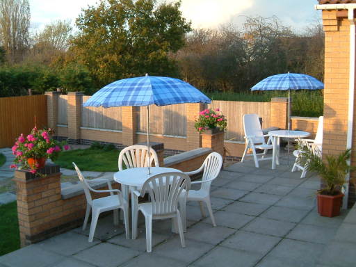 Rear garden &amp; patio at Aaron Lodge Guest House