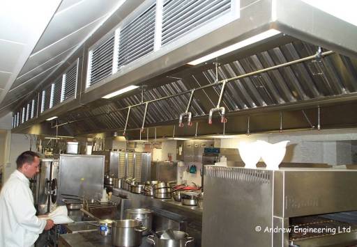 Kitchen canopy, island type for extract and supply