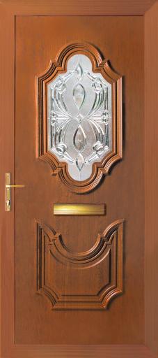 cheap pvc door high security white brown black woodgrain and oak letterbox and handle