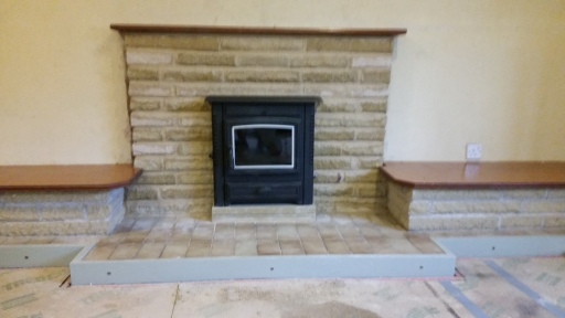 This is a york stone fireplace i did for a client.