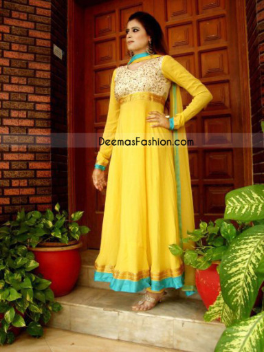 yellow pure chiffon frock